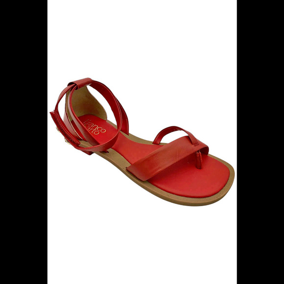 Franco Sarto Women's Parker Strappy Flat Sandals Red - Medium